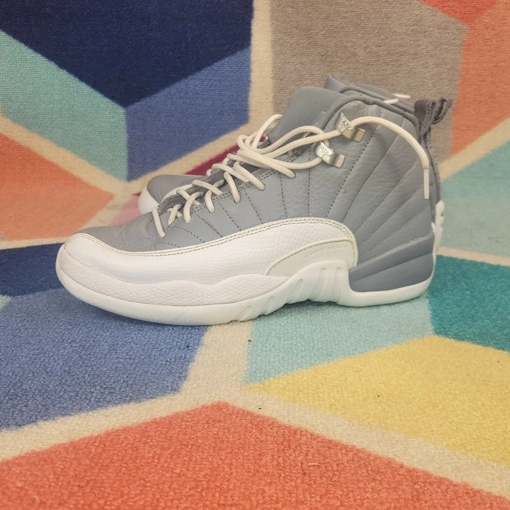 Air Jordan 12 Retro Wolf Grey White GS 510815-018‎ Basketball Shoes 6Y